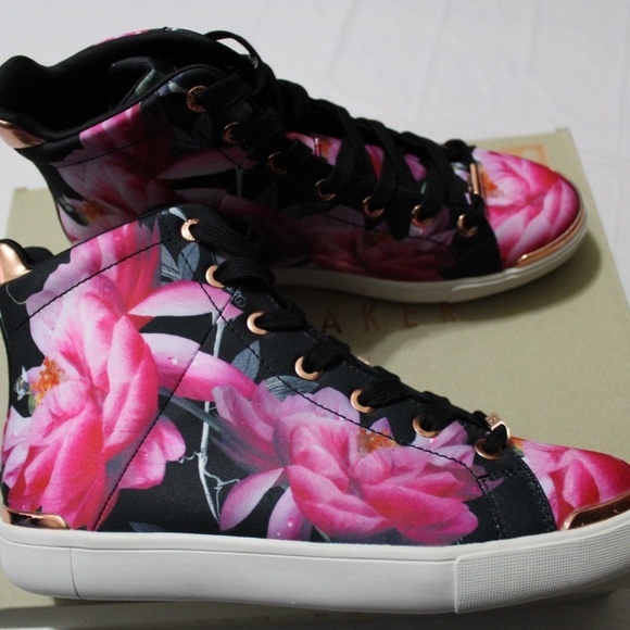 TED BAKER VLEIL CTTRUS BLOOM FLORAL HI TOP SNEAKER - Picture 5 of 6